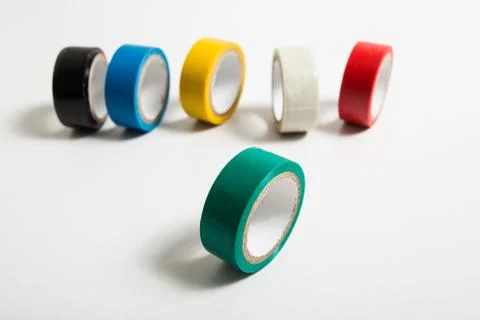 Green insulating tape roll Stock Photos