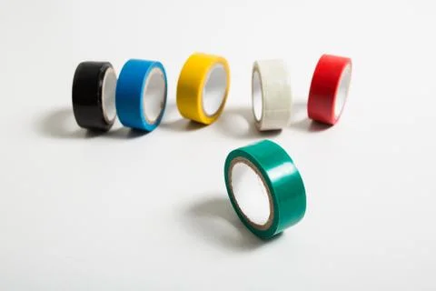 Green insulating tape roll Foto stock