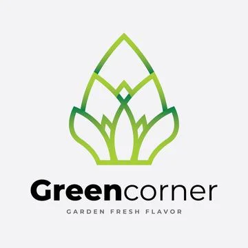 Green Interior Corner Logo Template Stock Illustration
