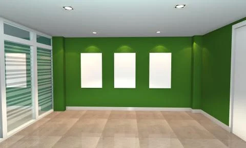 Green interior gallery Stock Illustration