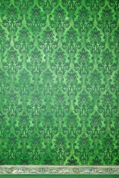 Green interior of vitnage room with pattern elements Stockfoto's