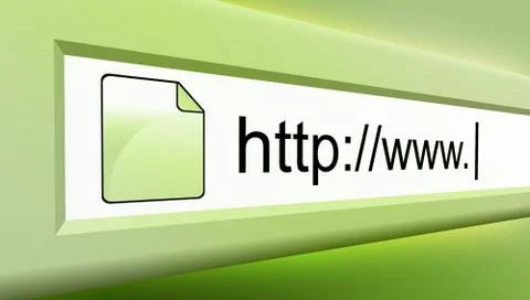 Green internet url text Stock Photos