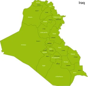 Green Iraq map Stock Illustration