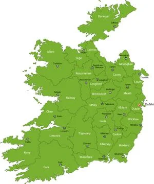 Green Ireland map Stock Illustration
