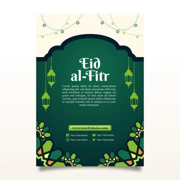 Green Islamic Flyer Background Design with Gold Accents and Simple Ornaments イラスト素材