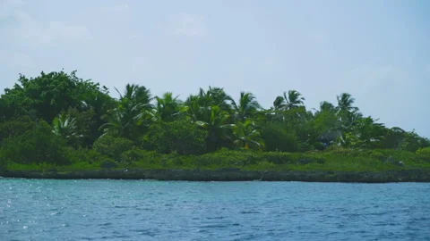 Green island in the middle of the ocean Stock Footage 72017449