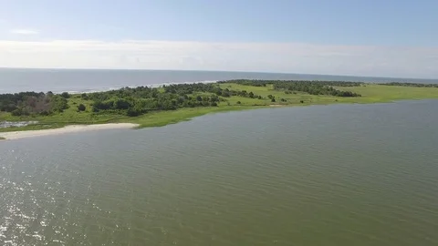 Green island in the ocean Stock Footage 76378891