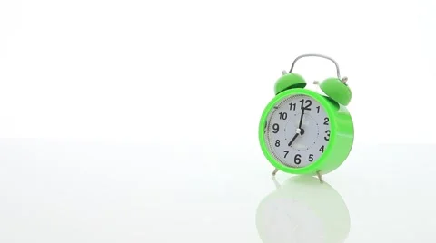 Green isolated alarm clock Stock Footage 67646229