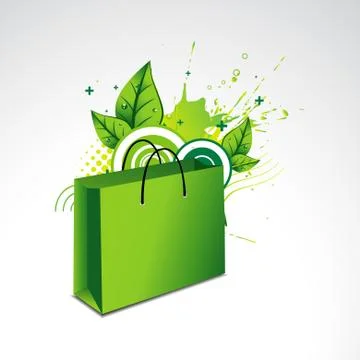 Green isolated bag on background Stock Illustration