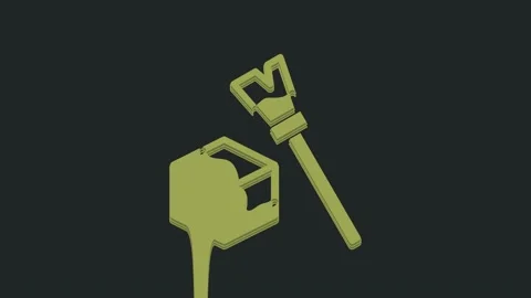 Green Isometric cube icon isolated on black background. Geometric cubes solid Stockbeeldmateriaal 235589077