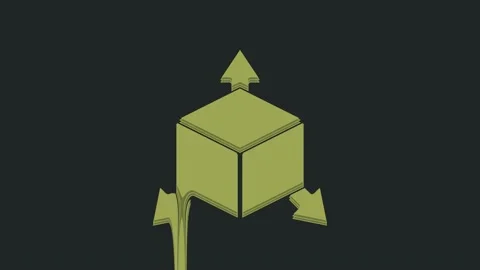 Green Isometric cube icon isolated on black background. Geometric cubes solid Stockbeeldmateriaal 235589129