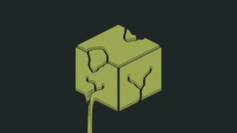 Green Isometric cube icon isolated on black background. Geometric cubes solid Stockbeeldmateriaal 235589270