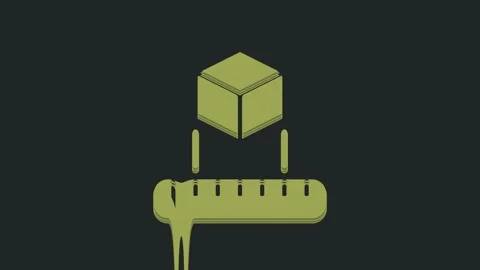 Green Isometric cube icon isolated on black background. Geometric cubes solid Stockbeeldmateriaal 235589280