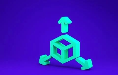 Green Isometric cube icon isolated on blue background. Geometric cubes solid  Stock Illustration
