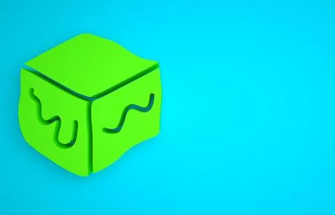 Green Isometric cube icon isolated on blue background. Geometric cubes solid Stock Illustration