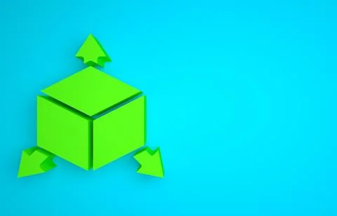 Green Isometric cube icon isolated on blue background. Geometric cubes solid Stock Illustration