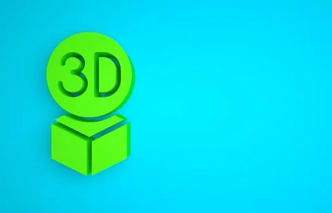 Green Isometric cube icon isolated on blue background. Geometric cubes solid Stock Illustration