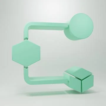 Green Isometric cube icon isolated on grey background. Geometric cubes soli.. Illustrazione stock