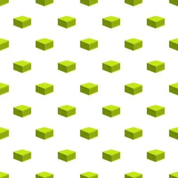 Green isometric square blocks seamless repeating pattern Stockillustratie