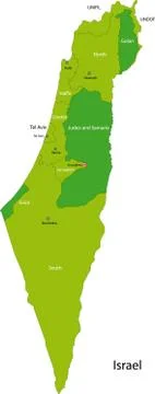 Green Israel map Stock Illustration