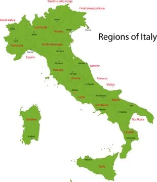 Green Italy map Stock Illustration