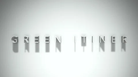 Green itiner 3D title animation white text on a white background Stock Footage 298894982