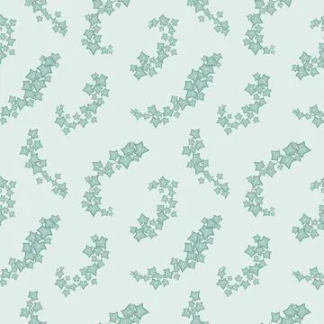 Green ivy seamless pattern vector nature florals background Stock Illustration