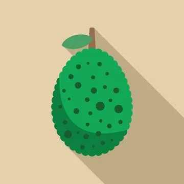 Green jackfruit showing its distinctive shape Stockillustratie