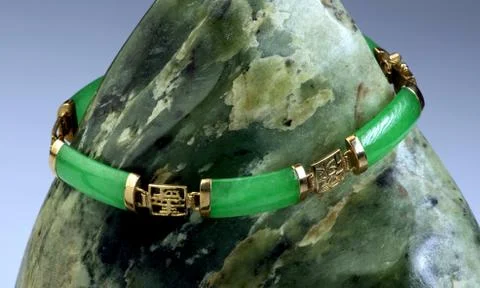 Green Jade Bangle. Stock Photos