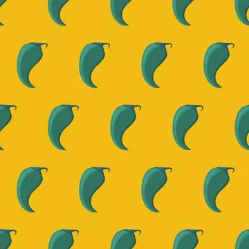 Green jalapeno pepper seamless pattern, bright cheerful background for textil Stock Illustration