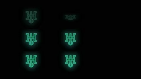 Green Japan icon pattern with led light in club style Stock Footage 233414215