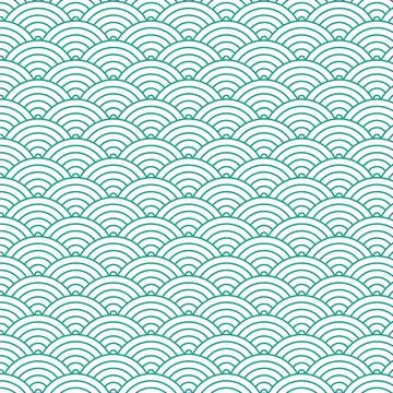 Green Japanese wave pattern Stock Illustration
