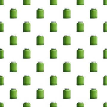 Green jars pattern representing health, nutrition, and wellness Stock Illustration