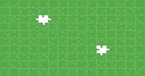 Green Jigsaw puzzle with piece missing. solve the puzzle task, Stock Vector i Stock Illustration