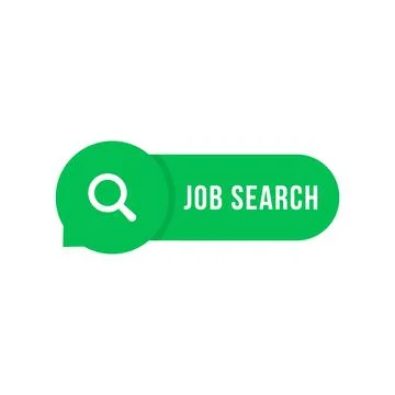 Green job search simple button Stock Illustration