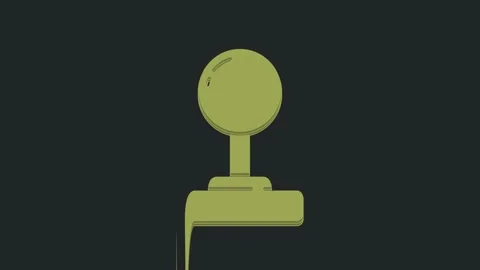 Green Joystick for arcade machine icon isolated on black background. Joystick Stock Footage 235514019