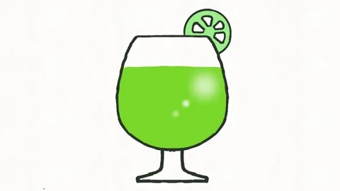 Green Juice Hand Drawn Animation Stock Footage 338000142