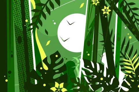 Green jungle background Stock Illustration