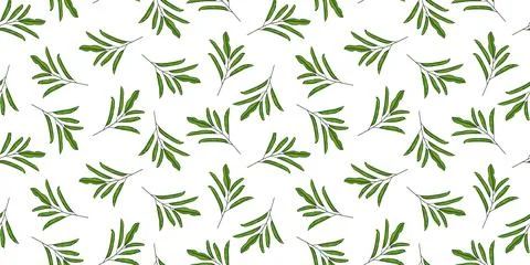 Green jungle leaves seamless pattern. Tropical wallpaper, organic branch seam Stock Illustration