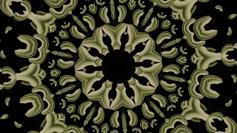 Green Kaleidoscope Pattern Stock Footage