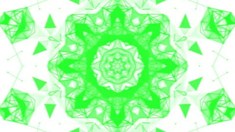 Green kaleidoscope patterns. animated abstract background. 3d render Stock Footage 101810678