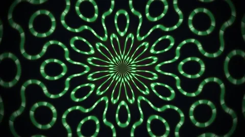 Green Kaleidoscopic Flower Pattern Seamless Loop Stock Footage 340554196