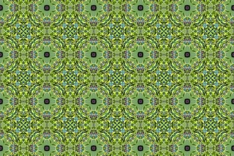 Green kaleidoscopic patterns Stock Illustration