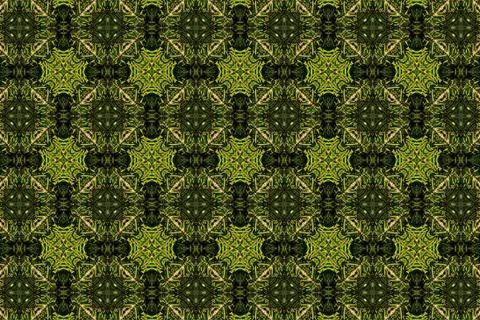 Green kaleidoscopic patterns Stock Illustration