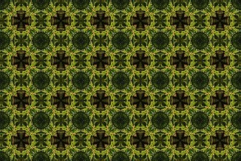Green kaleidoscopic patterns Stock Illustration
