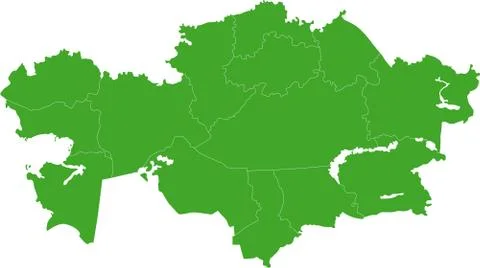 Green Kazakhstan map Stock Illustration