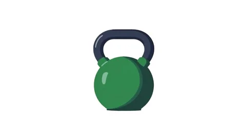Green kettlebell icon isolated on white background.  healthy lifestyle concept Stock Footage 287340543