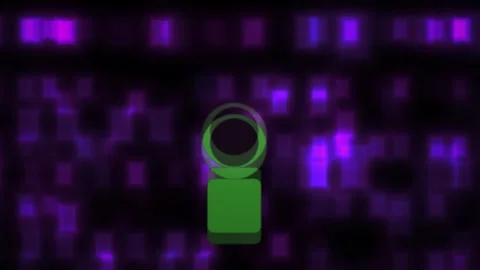 Green key on purple background with digital pixels. Stock Footage 336243820