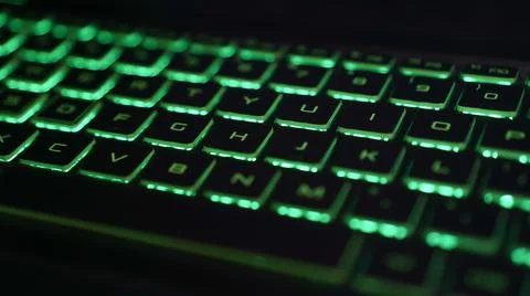 Green keyboard backlit Foto stock