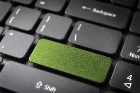 Green keyboard key Stock Photos